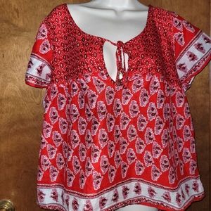 Red bandana inspired top